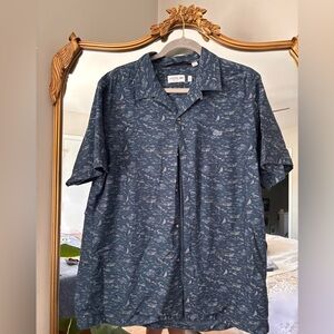 Lacoste Mens Dark Blue Sail Button Shirt